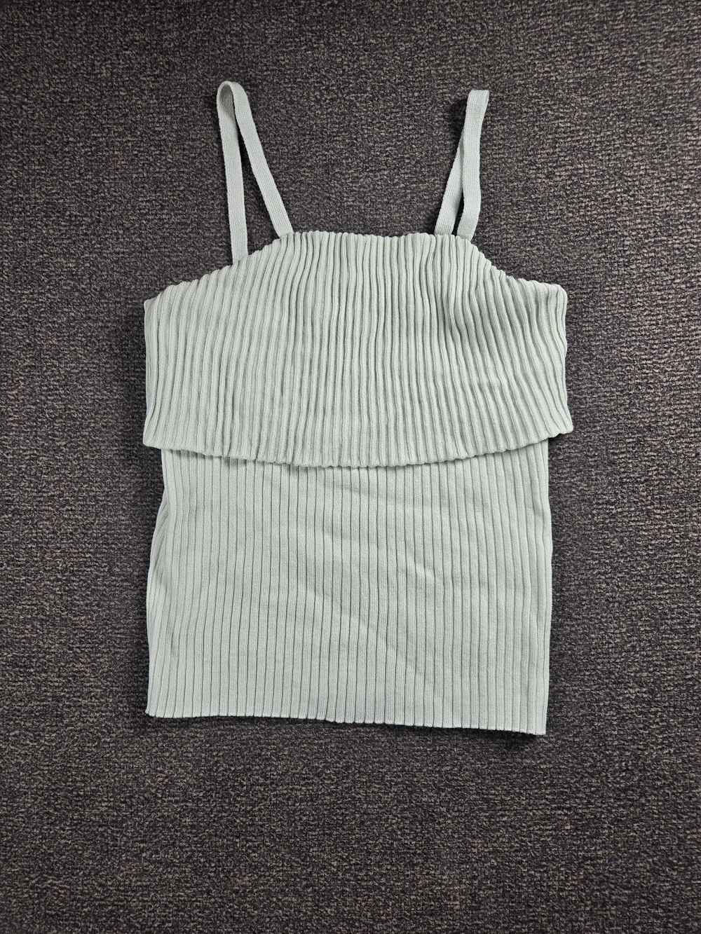 SHEIN Light Sage Ribbed Fold-Over Cami